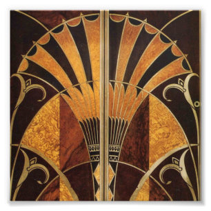 art Nouveau,art deco, vintage, multi wood colours, Photo Print