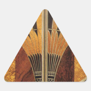 art Nouveau,art deco, vintage,wood colours, chic Triangle Sticker