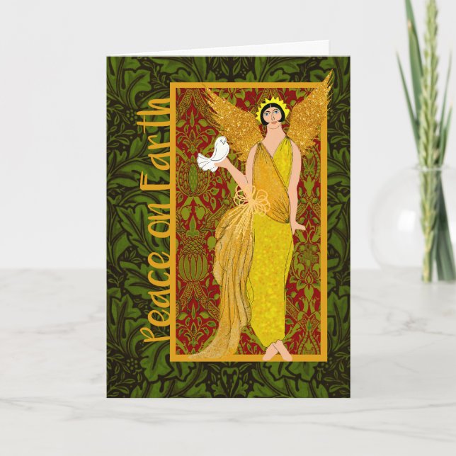 Art nouveau Arts et artisanat Carte de Noël rétro (Devant)