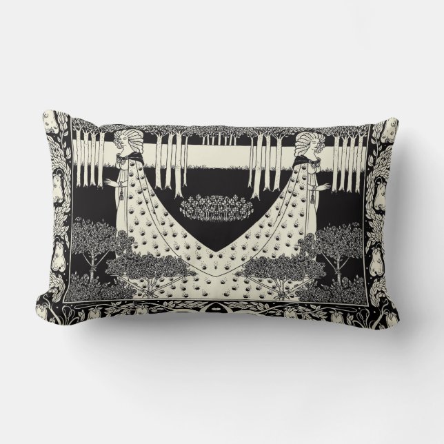 Art Nouveau Aubrey Beardsley Salome Lumbar Pillow (Front)