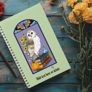 Art Nouveau Barn Owl Pumpkins Books Planner