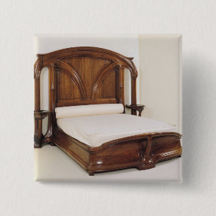 Art Nouveau bed, 1900 2 Inch Square Button