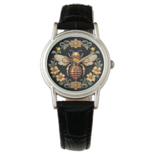 Art Nouveau Bee on Black Watch