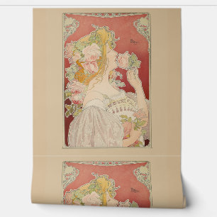 Art Nouveau Belle Époque Lady Roses Livemont Wallpaper