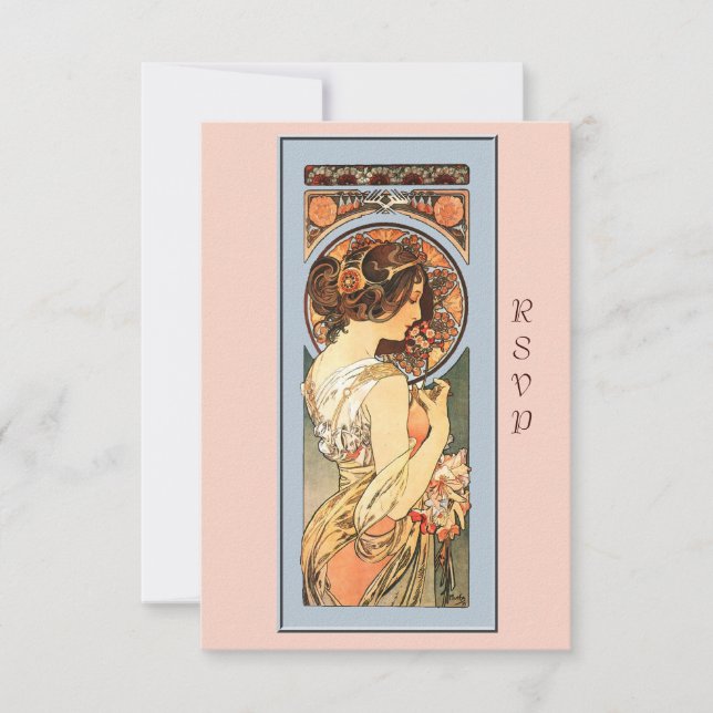 Art Nouveau Belle Mariée Mariage Carte RSVP (Devant)