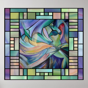 Art Nouveau Bellydance (Square) Poster