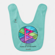 Art Nouveau Berkano Rune of Mother Earth Baby Bib