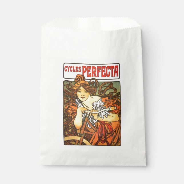 Art Nouveau Bicycle Mucha Art Favour Bag (Front)