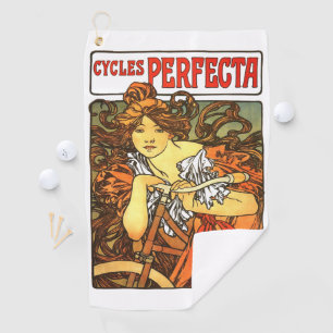 Art Nouveau Bicycle Mucha Art Golf Towel