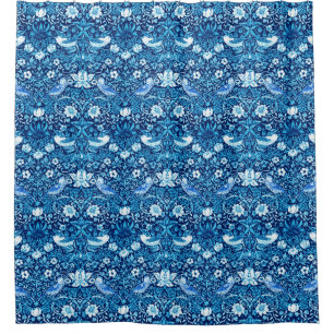 Art Nouveau Bird and Flower Tapestry, Dark Blue