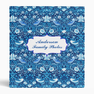 Art Nouveau Bird and Flower Tapestry, Dark Blue Binder