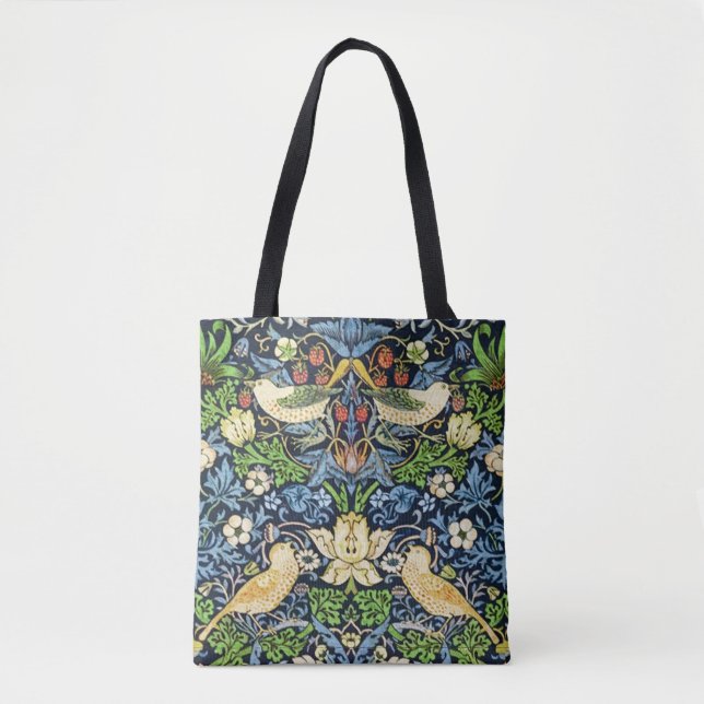 Art Nouveau Bird and Flower Tapestry Pattern Tote Bag (Front)