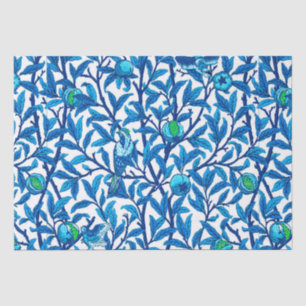 Art Nouveau Bird and Pomegranate, Cobalt Blue  Tissue Paper