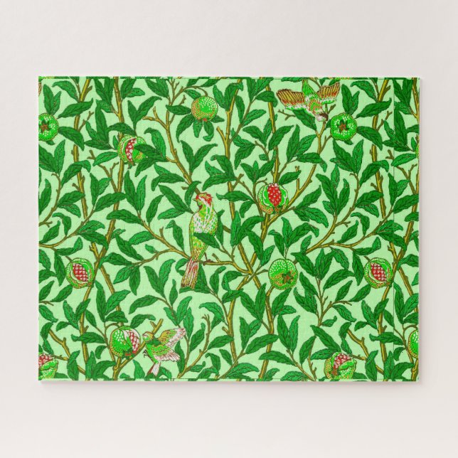 Art Nouveau Bird and Pomegranate, Lime Green  Jigsaw Puzzle (Horizontal)