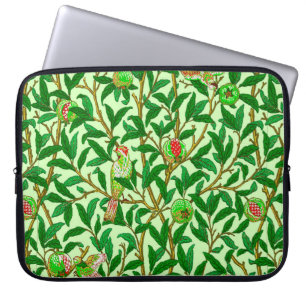Art Nouveau Bird and Pomegranate, Lime Green  Laptop Sleeve