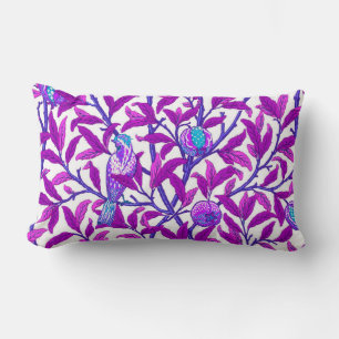 Art Nouveau Bird & Pomegranate, Amethyst Purple Lumbar Pillow