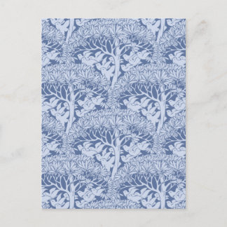 Art Nouveau Birds and Trees Pattern Postcard