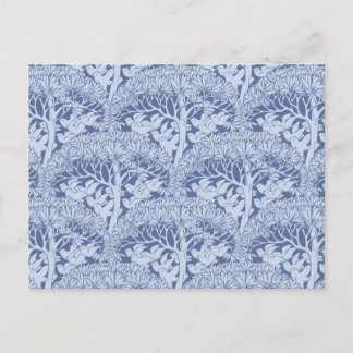 Art Nouveau Birds and Trees Pattern Postcard