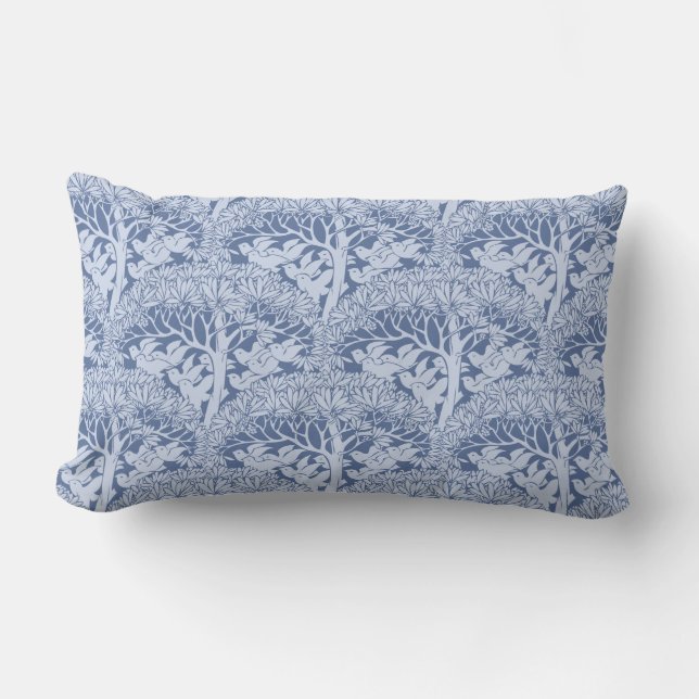 Art Nouveau Birds Through Trees Pattern PIllow (Front)
