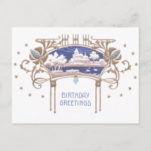 Art Nouveau Birthday Postcard