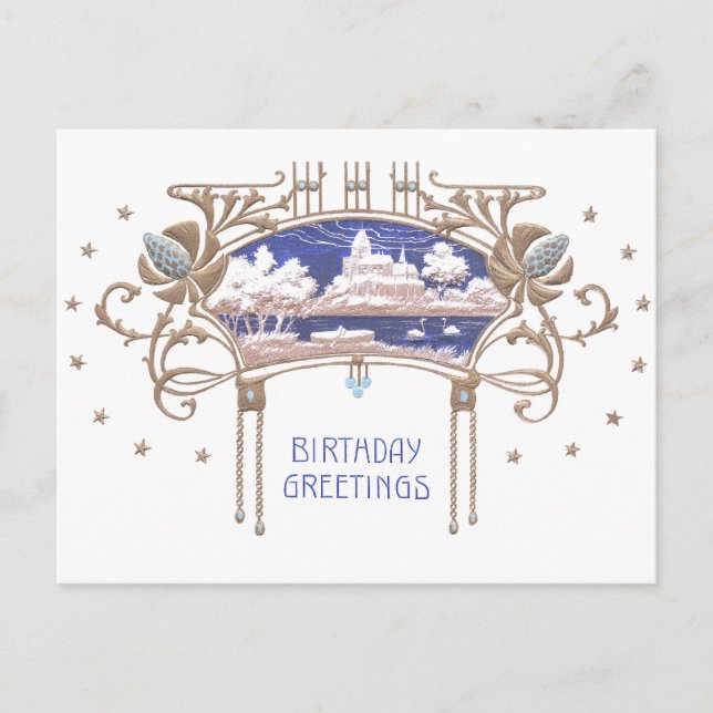 Art Nouveau Birthday Postcard (Front)