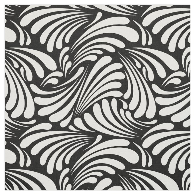 Art Nouveau Black and White Fabric (Swatch)