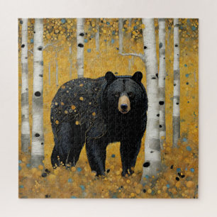 Art Nouveau Black Bear Jigsaw Puzzle