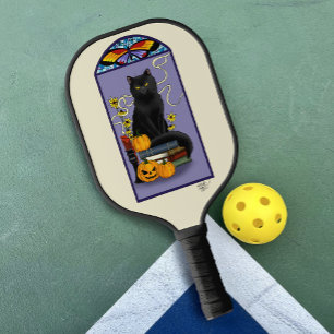 Art Nouveau Black Cat Pickleball Paddle