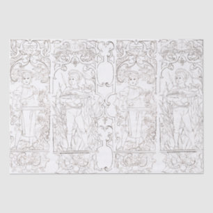 Art Nouveau Black White Cooks Boys Decoupage Tissue Paper