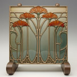 Art Nouveau Bloom [Set 2/4] Tile<br><div class="desc">Elevate your home décor with the "Art Nouveau Bloom Ceramic Tile, " a stunning piece that captures the elegance and sophistication of the Art Nouveau movement. This ceramic tile, printed by Zazzle, features an intricate design of stylized flowers in warm shades of orange and red, set against a soothing gradient...</div>