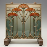 Art Nouveau Bloom [Set 3/4] Tile<br><div class="desc">Elevate your home décor with the "Art Nouveau Bloom Ceramic Tile, " a stunning piece that captures the elegance and sophistication of the Art Nouveau movement. This ceramic tile, printed by Zazzle, features an intricate design of stylized flowers in warm shades of orange and red, set against a soothing gradient...</div>