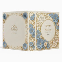 Art Nouveau Blue Floral Wedding Planner Binder