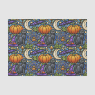 Art Nouveau Blue Halloween Tissue Paper
