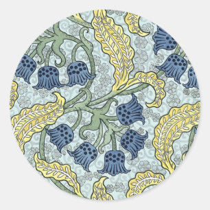 Art nouveau bluebells classic round sticker