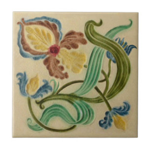Art Nouveau Boote Iris c1900 Repro Late Victorian Tile