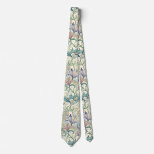 Art Nouveau Botanical Pastel Floral Modern Tie
