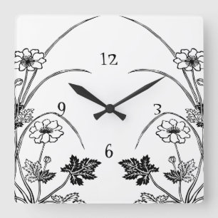 Art Nouveau Botanical Wall Clock