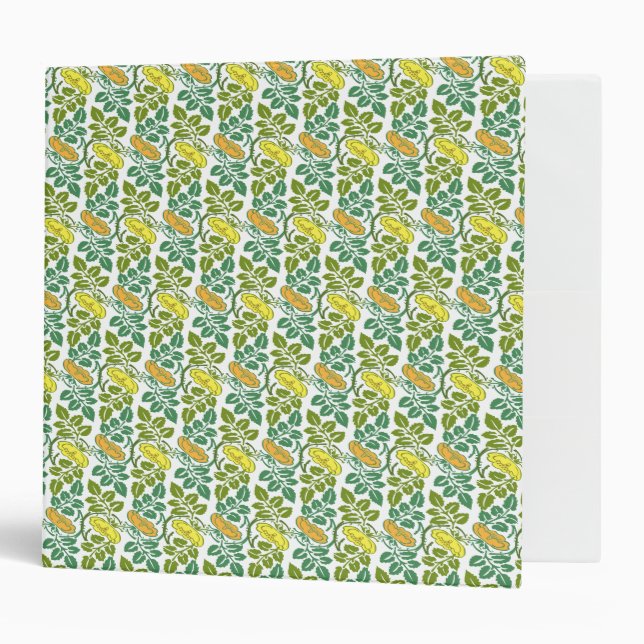 Art Nouveau Buttercup floral wallpaper damask Binder (Front/Inside)