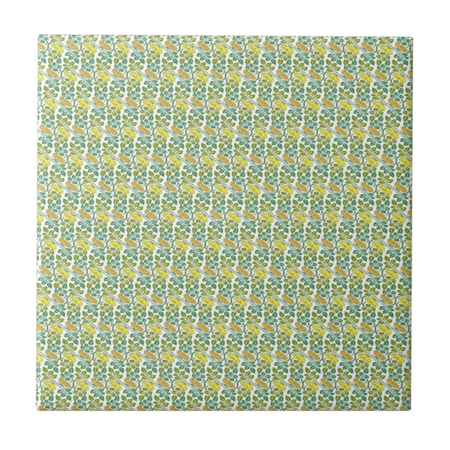 Art Nouveau Buttercup floral wallpaper damask Tile (Front)
