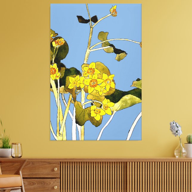 Art Nouveau Buttercups Canvas Print (Insitu(LivingRoom))