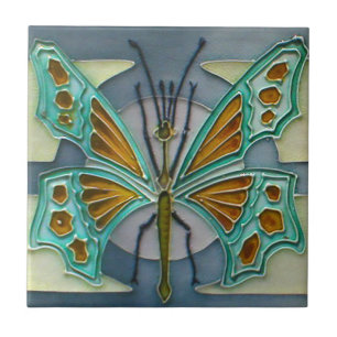 Art Nouveau Butterfly Design Feature Tile 2 Sizes
