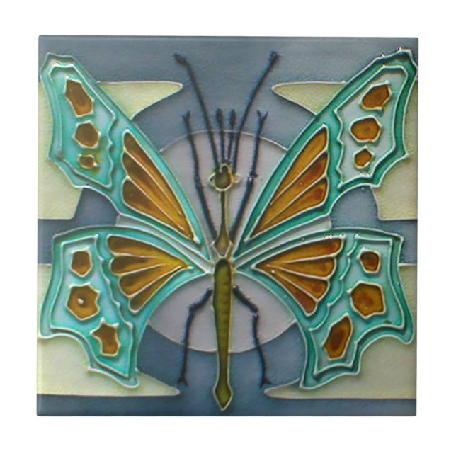 Art Nouveau Butterfly Design Feature Tile 2 Sizes (Front)