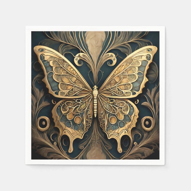 Art Nouveau Butterfly Napkin (Front)