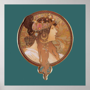 Art Nouveau - Byzantine Head, The Brunette Poster