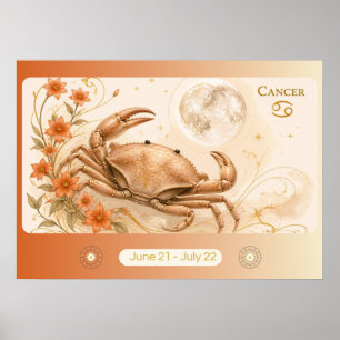 Art Nouveau Cancer Zodiac Wall Art