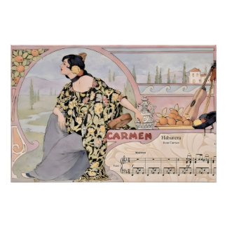 Art Nouveau Carmen Habanera Print – Vintage Opera