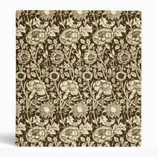 Art Nouveau Carnation Damask, Brown and Cream Binder