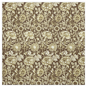 Art Nouveau Carnation Damask, Brown and Cream Fabric