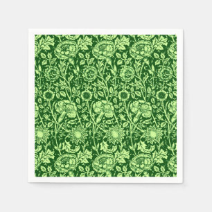 Art Nouveau Carnation Damask, Forest Green Napkin