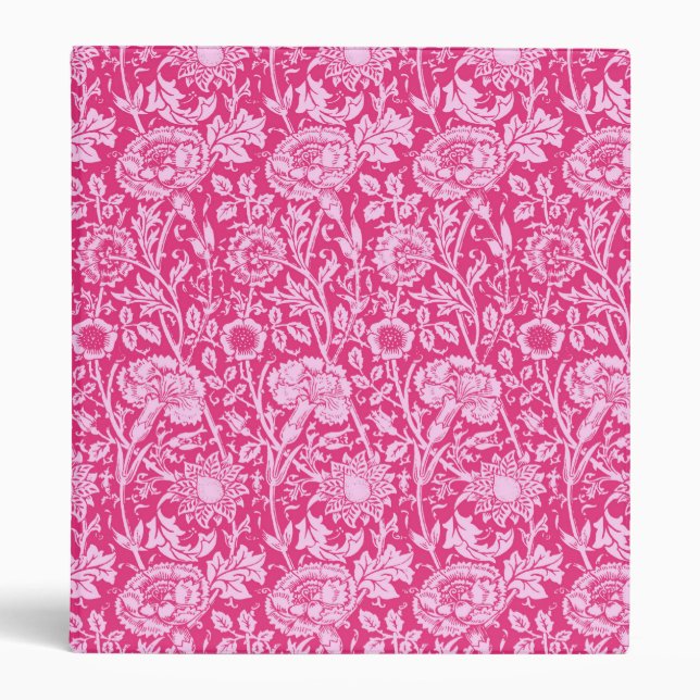 Art Nouveau Carnation Damask, Fuchsia Pink Binder (Front)